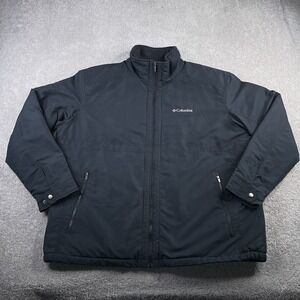 Columbia Jacket Mens 2XL XXL Black Northern Voyage Fleece Lined Water Resistant